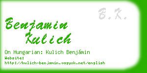 benjamin kulich business card